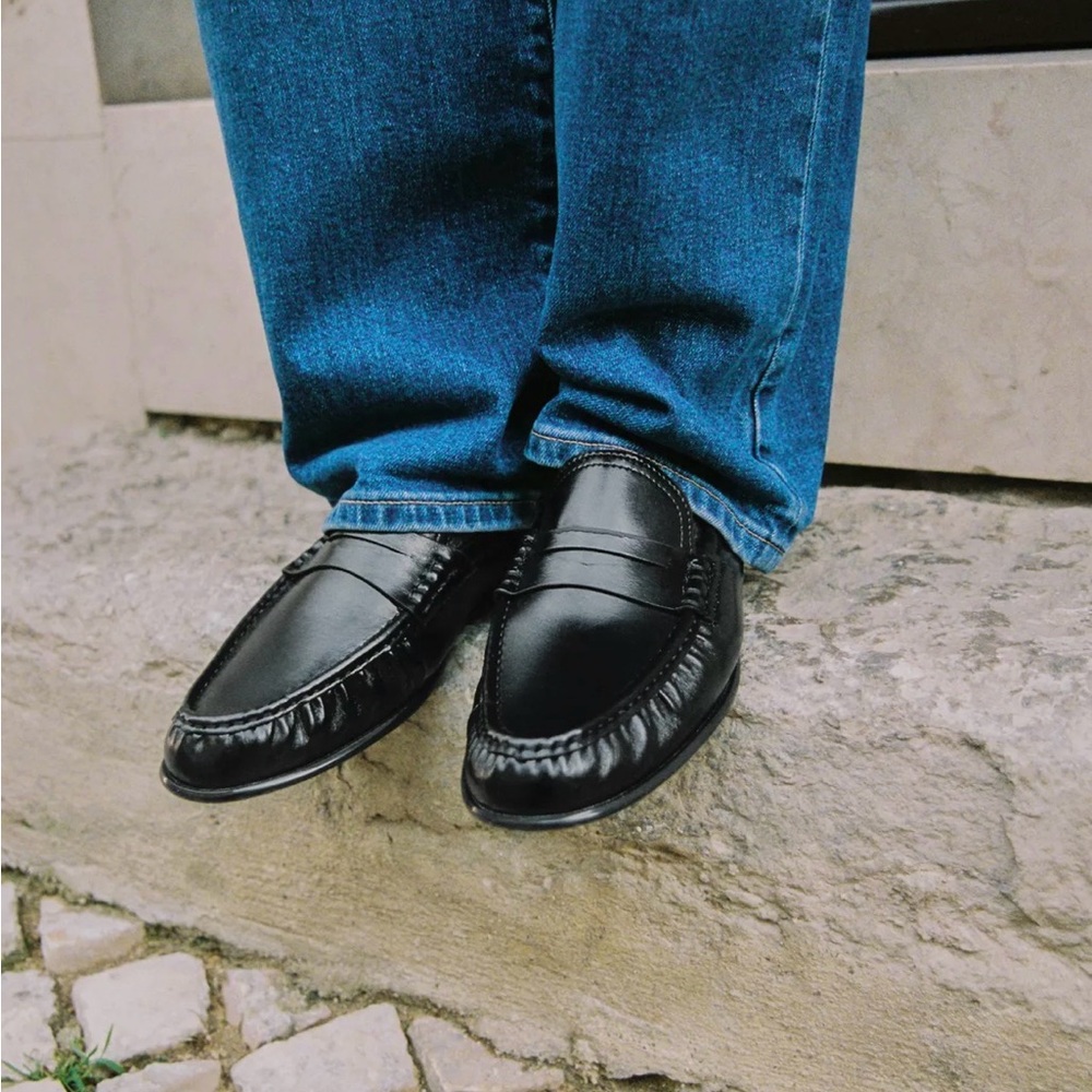 Zara soft Ruched Loafers Classic Black Penny